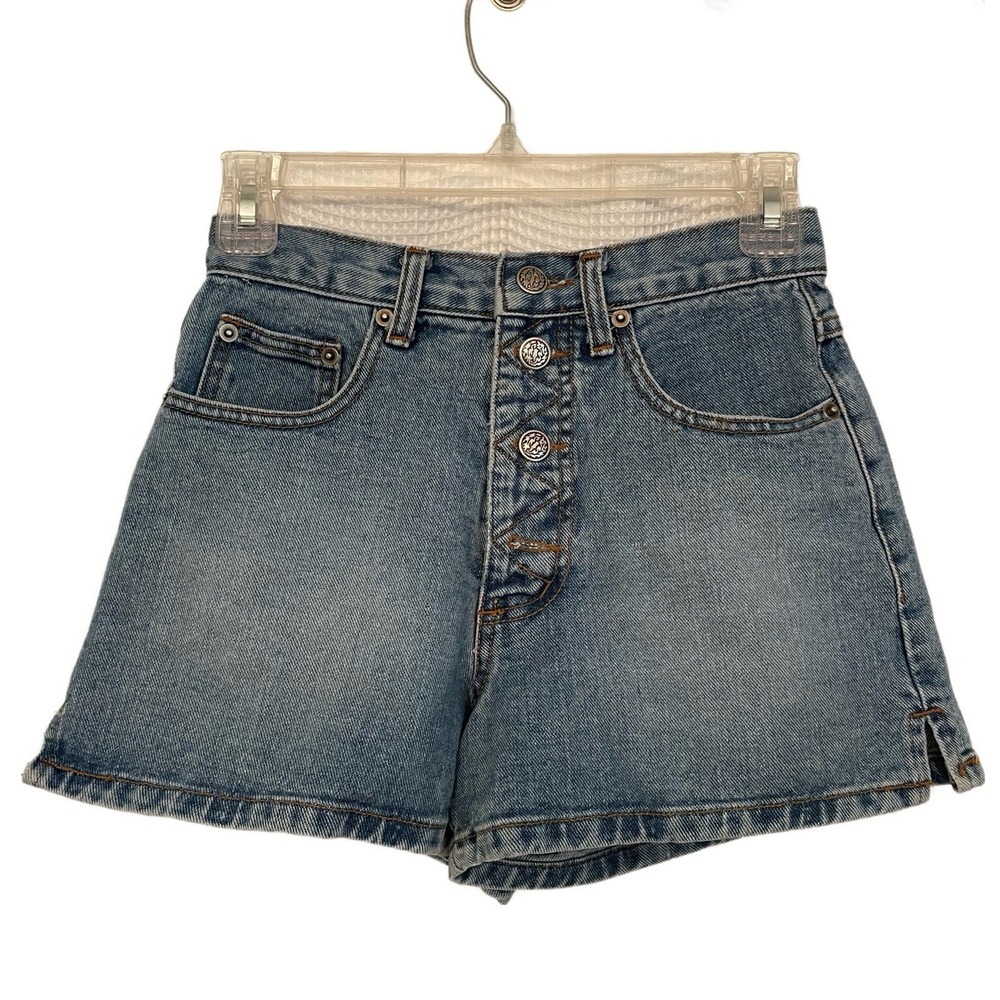Vintage 80s 90s Contempo Denim Jean Shorts Junior 3 Womens 0 USA High Rise Waist